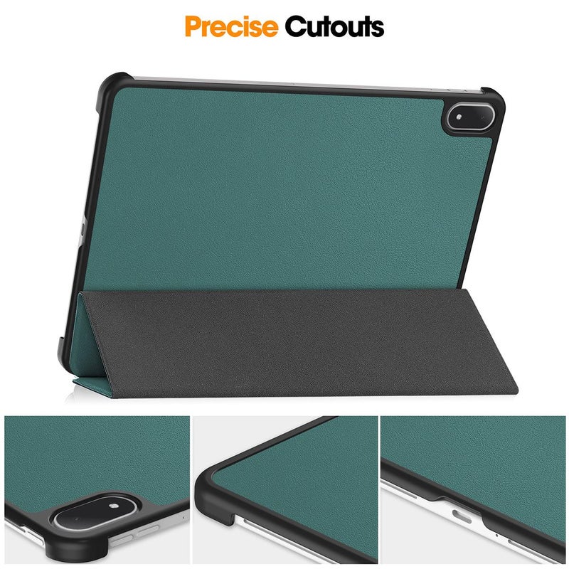 ENKAY For Oneplus Pad 3 / Pad 2 Pro 13.2 Tri-Fold Custer Texture Leather Smart Tablet Case(Dark Green) - Image 4
