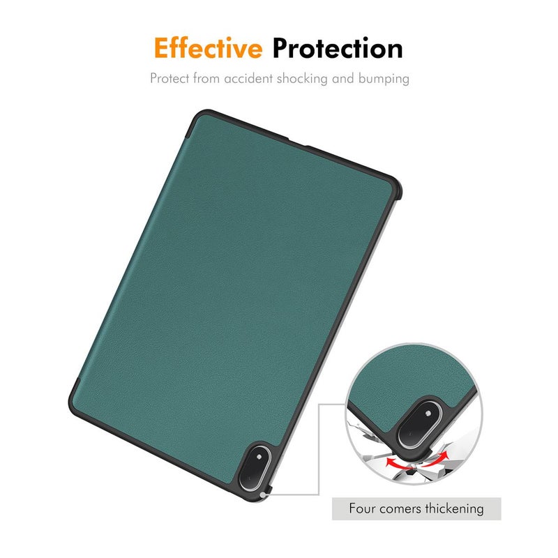 ENKAY For Oneplus Pad 3 / Pad 2 Pro 13.2 Tri-Fold Custer Texture Leather Smart Tablet Case(Dark Green) - Image 5