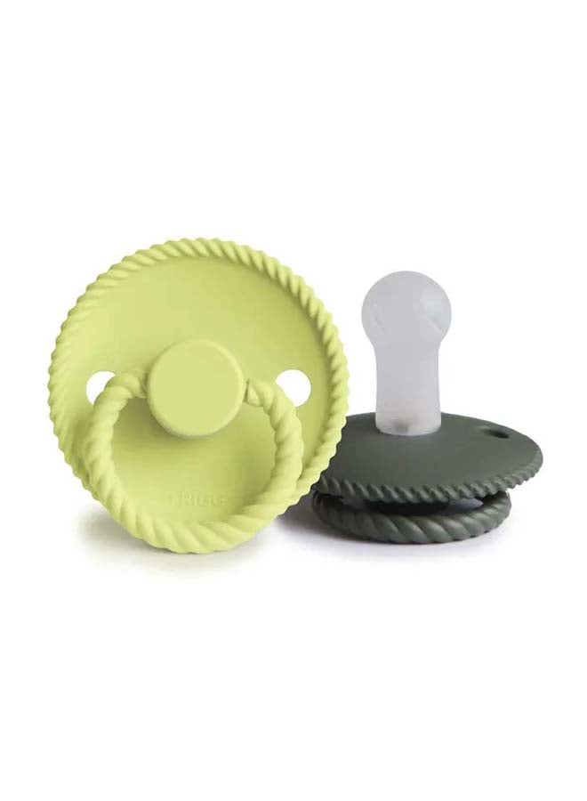 FRIGG Rope Silicone Baby Pacifier 06-M 2-Pack Green Tea/Olive - Size 1 - Image 2
