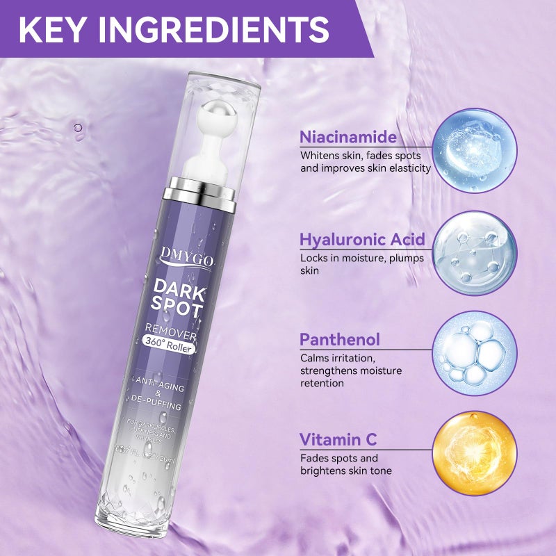 DMYGO Dark Spot Remover for Face Body and Hands, Dark Spot Corrector for Melasma Age Spot Sun Spot, Brown Spot Remover for Women and Men with 360Â° Roller - 0.67 floz - Image 2