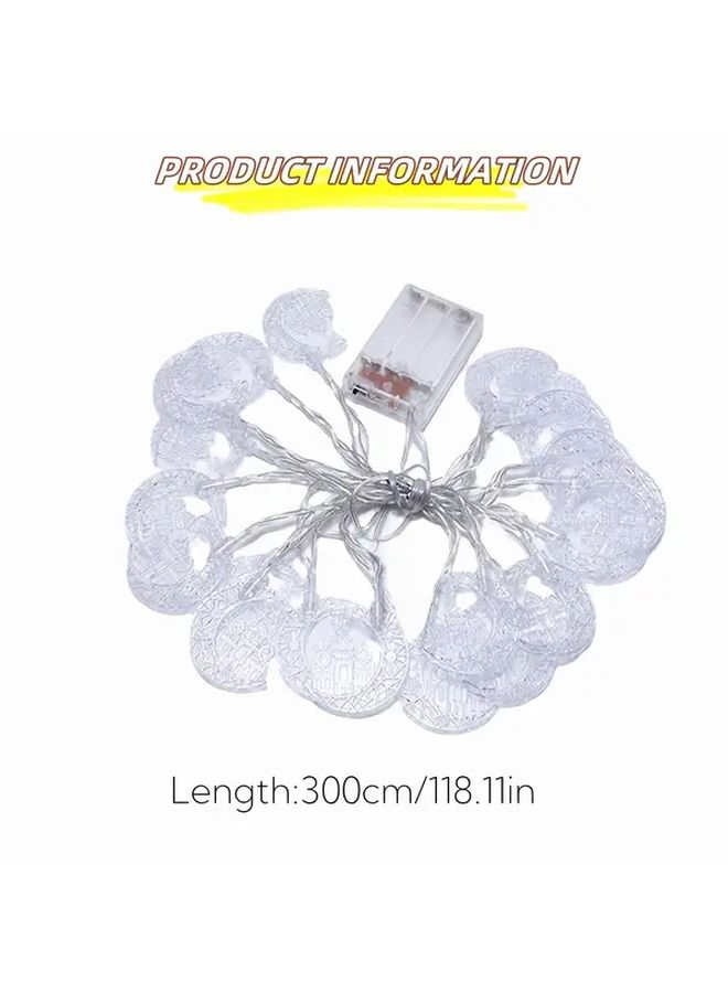 Ramadan Eid Star Moon Castle Light String 20LED 9.84ft Battery Powered Islamic Decoration - Image 2