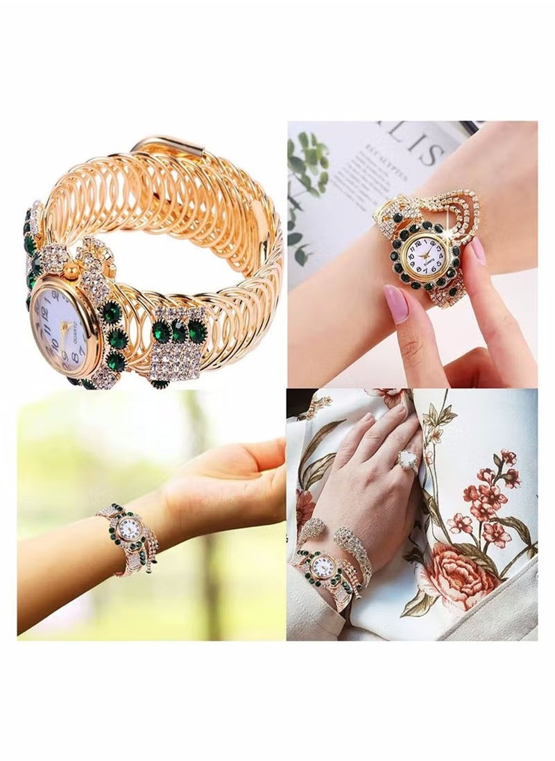 Women's Bangle Watch Quartz Shiny Gold Watch with Crystal Rhinestones Diamonds Wrist Jewelry Fashion Ladies Bracelet Watch Elegant Bracelet Wrist Watch (Green) - pzsku/Z6541C60F4F5605A5BA57Z/45/_/1679714255/7e6d9331-39e6-4891-a3fc-5161f369caa4