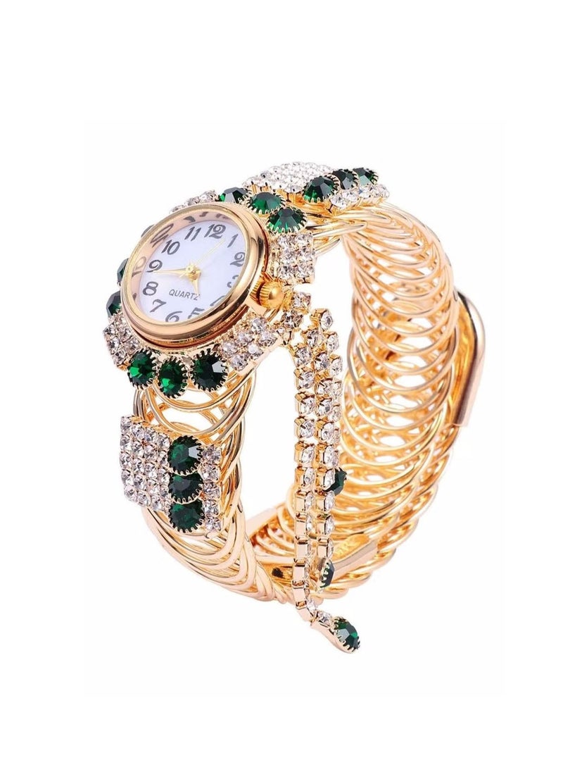 Women's Bangle Watch Quartz Shiny Gold Watch with Crystal Rhinestones Diamonds Wrist Jewelry Fashion Ladies Bracelet Watch Elegant Bracelet Wrist Watch (Green) - pzsku/Z6541C60F4F5605A5BA57Z/45/_/1679714256/3e7a385b-5851-48fc-938a-6b03a2350f6f