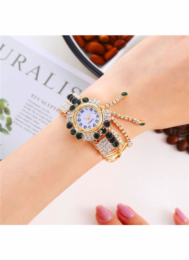 Women's Bangle Watch Quartz Shiny Gold Watch with Crystal Rhinestones Diamonds Wrist Jewelry Fashion Ladies Bracelet Watch Elegant Bracelet Wrist Watch (Green) - pzsku/Z6541C60F4F5605A5BA57Z/45/_/1679714256/e3167e85-f9ba-4317-a93f-79134af8e579