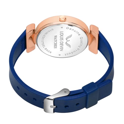 LOUIS DEVIN Blue Silicone Strap Analog Wrist Watch for Women (Blue Dial) | LD-CKL191-BLU - Image 5