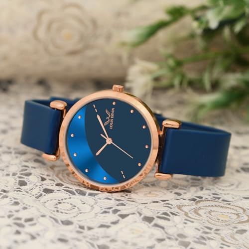 LOUIS DEVIN Blue Silicone Strap Analog Wrist Watch for Women (Blue Dial) | LD-CKL191-BLU - Image 2