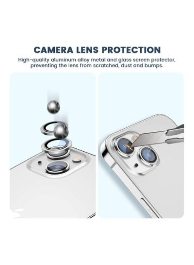 ACLIX Camera Lens Protector, Keep Original Camera HD Glass Metal Camera Lens Screen Cover Film for iPhone 14 Plus / 14 Accessories Silver - Image 3