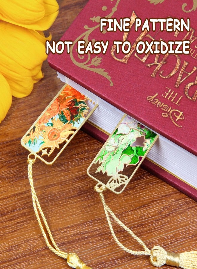 Kinsound 4pcs Metal Bookmarks with Tassel, Golden Van Gogh Monet Oil Painting Theme Cute Book Markers for Reading Women, Men, Kids, Book Lovers, Reading Accessories Gifts for Book Lovers - Image 3
