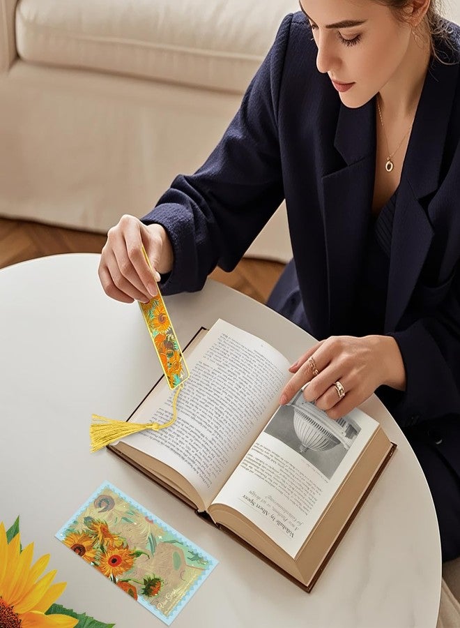 Kinsound 4pcs Metal Bookmarks with Tassel, Golden Van Gogh Monet Oil Painting Theme Cute Book Markers for Reading Women, Men, Kids, Book Lovers, Reading Accessories Gifts for Book Lovers - Image 4