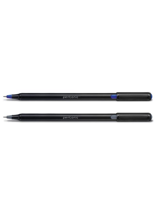Pentonic Pentonic 0.7mm Ball Point Pen Blister Pack | Black Body | Black & Blue Ink | Set of 10 Pens  - Image 4