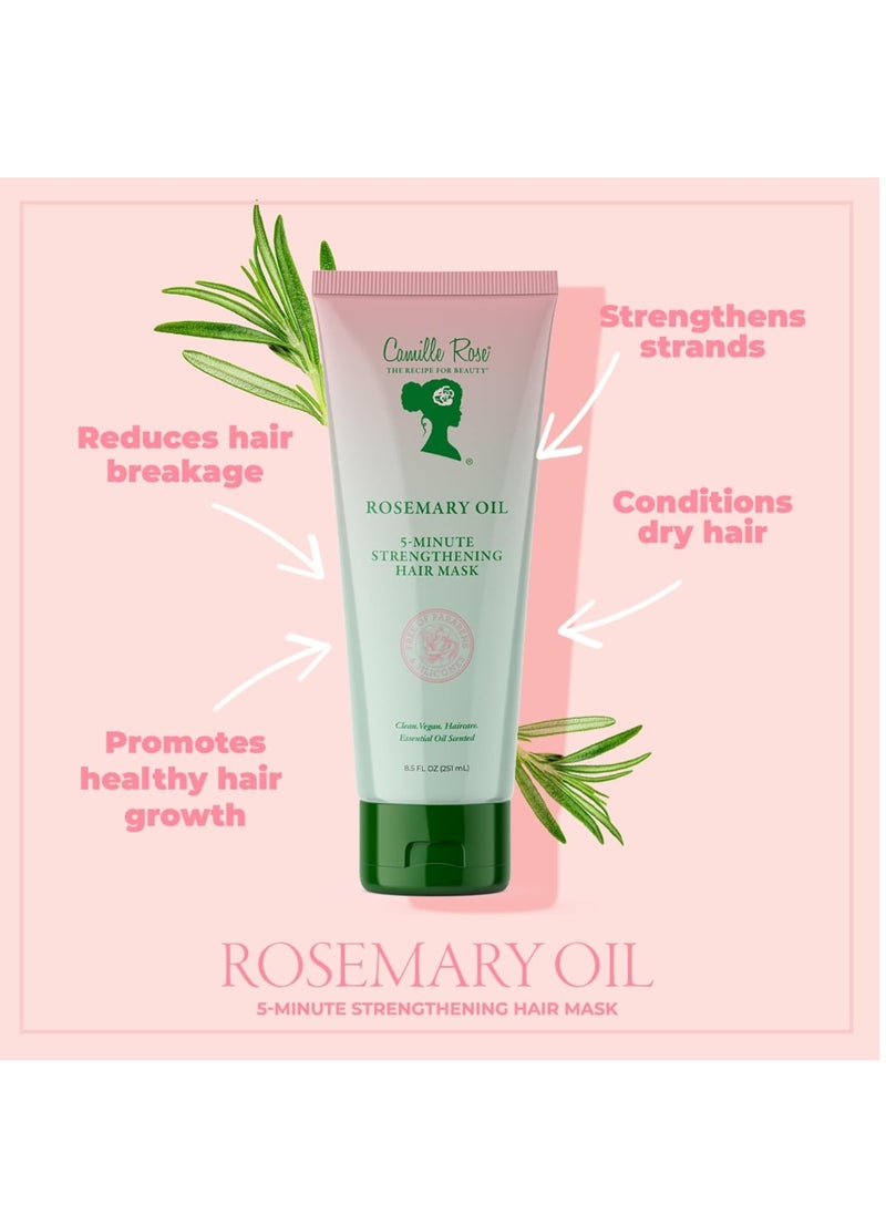 Camille Rose Naturals - Camille Rose | Rosemary Oil 5 Minute Deep Strengthening Mask | Castor Oil, Peppermint & Rosemary Essential Oils to Encourage Hair Growth & Strengthen | Natural Deep Conditioner | 8.5 fl oz - Image 1