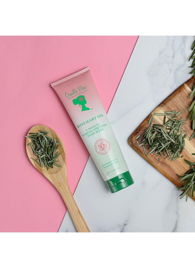 Camille Rose Naturals - Camille Rose | Rosemary Oil 5 Minute Deep Strengthening Mask | Castor Oil, Peppermint & Rosemary Essential Oils to Encourage Hair Growth & Strengthen | Natural Deep Conditioner | 8.5 fl oz - Image 1