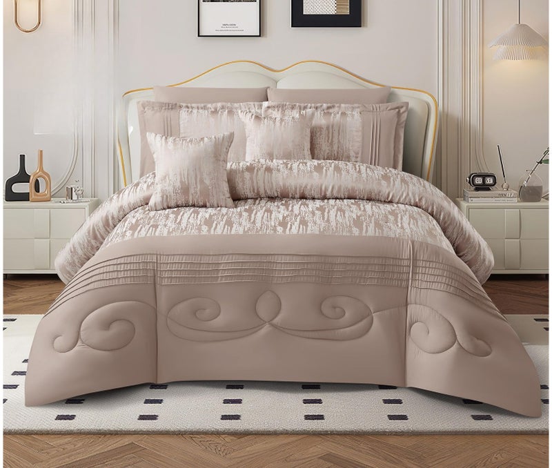 8-piece double bed sheet set with soft microfiber material and luxurious design