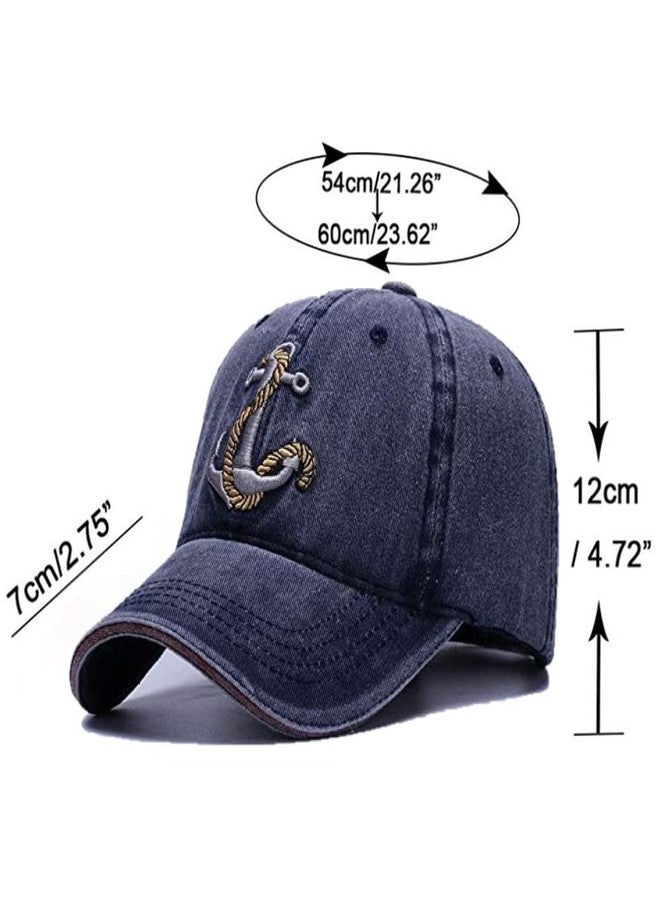 FASHOLIC Anchor Denim Unisex Baseball Caps (Blue) - Image 2