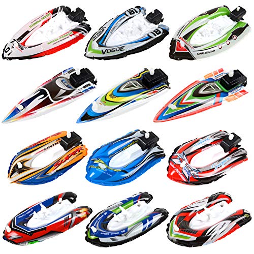 Nunkitoy Bath Toy,Wind Up Boat,12 Pack Assorted Bath Boat Toy,Yacht Speed Boat for Swimming Pool, Beaches and Tubs,Outdoor Water Toy for Kids - Image 1