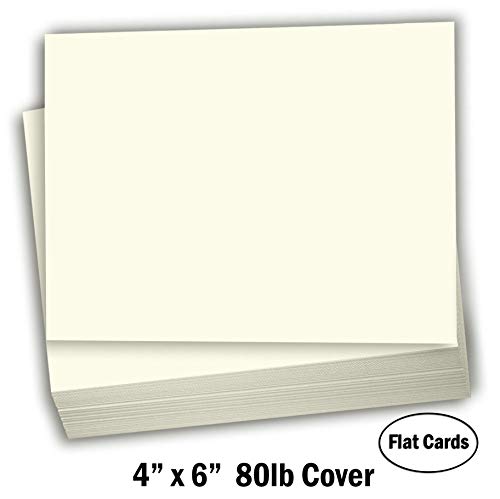 Hamilco Cream Colored Cardstock Thick Paper - Blank Index Flash Note & Post Cards - Greeting Invitations Stationary 4 X 6" Heavy Weight 80 lb Card Stock for Printer - 100 Pack - Image 2