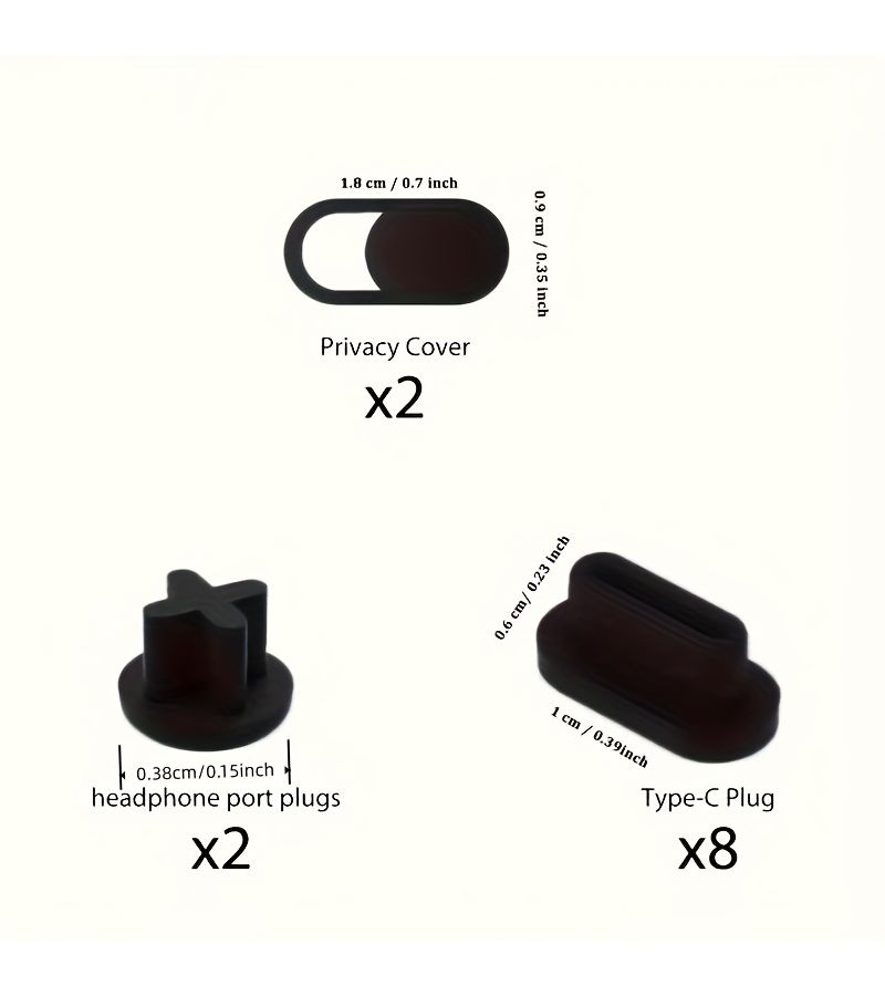 12 Pcs Dust Cover Port Plugs For Macbook Air 13 Inch M2 M1 Macbook Pro 13 Inch M2 M1 Macbook Air 15 Inch Macbook Pro 14 Inch 16 Inch M3 M2 M1 USB C Dust Plug Black - Image 2