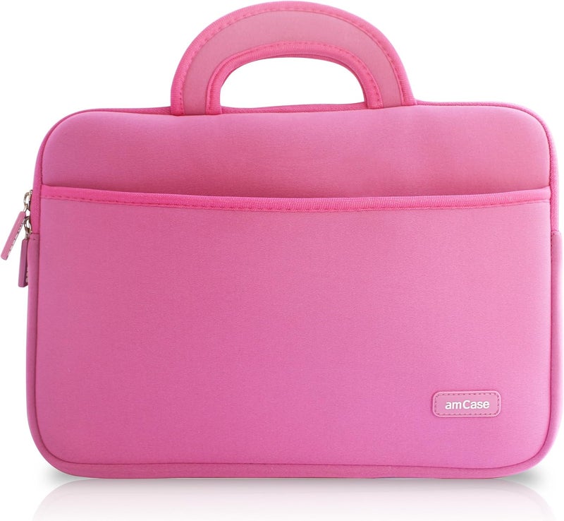 AM Case amCase 13.3 inch Chromebook Case Sleeve for iPad Pro, ASUS C300 Chromebook/Samsung Chromebook 2/Acer Chromebook/MacBook Air/Pro/Toshiba Chromebook/Lenovo Yoga 2/3 with Handle (Pink) - Image 3