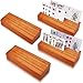 hismocal Playing Card Holders Deck Stand Play Cards Holder for Kids or Elder People HandsFree Wood Holder RacksTray for Organizing Cards 4 Pack - Image 3