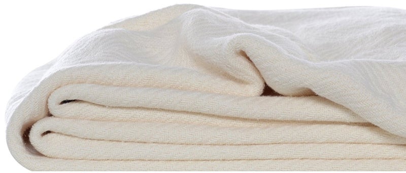 Eddie Bauer - Twin Blanket, Cotton Stitch Bedding, Medium-Weight for Layering, Oeko-Tex Certified, Dorm Essentials (Herringbone Bone) - Image 1