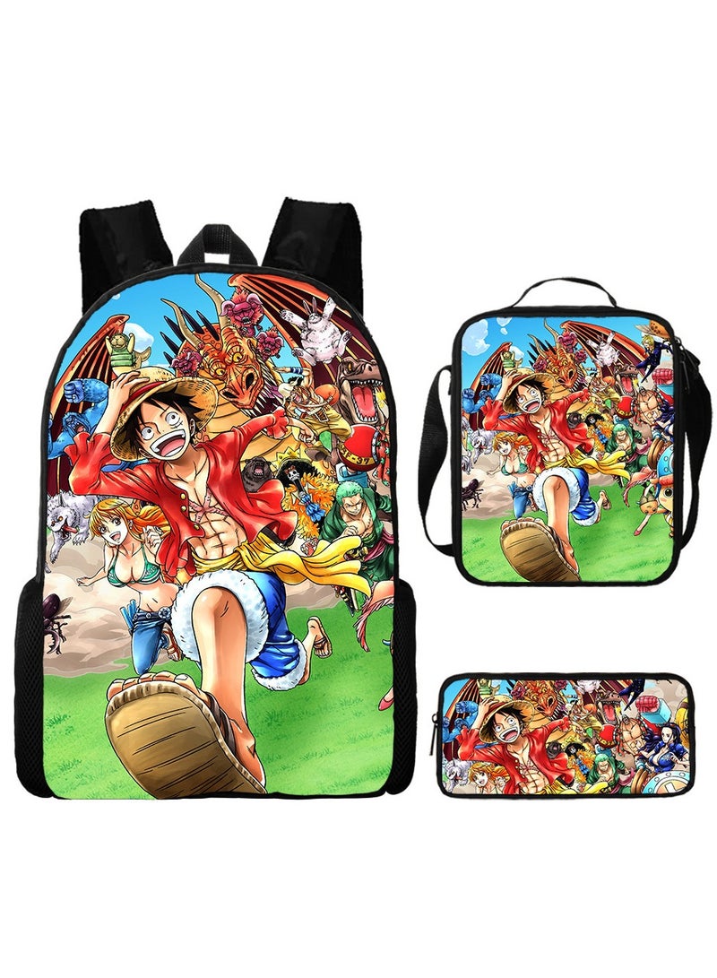 New Cartoon Animation Backpack For Primary And Secondary School Students Three-Piece Set 29*16*42cm