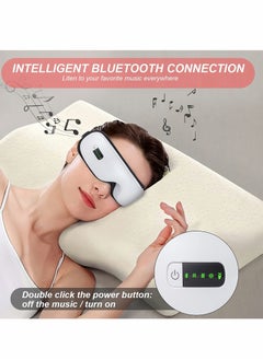 Excefore Eye Massager with Heat,Bluetooth Music Rechargeable Eye Heat Massager,Acupoints Point Eye Massage,Relax and Reduce Eye Strain Dark Circles Eye Bags Dry Eye-White  - Image 2