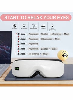 Excefore Eye Massager with Heat,Bluetooth Music Rechargeable Eye Heat Massager,Acupoints Point Eye Massage,Relax and Reduce Eye Strain Dark Circles Eye Bags Dry Eye-White  - Image 5