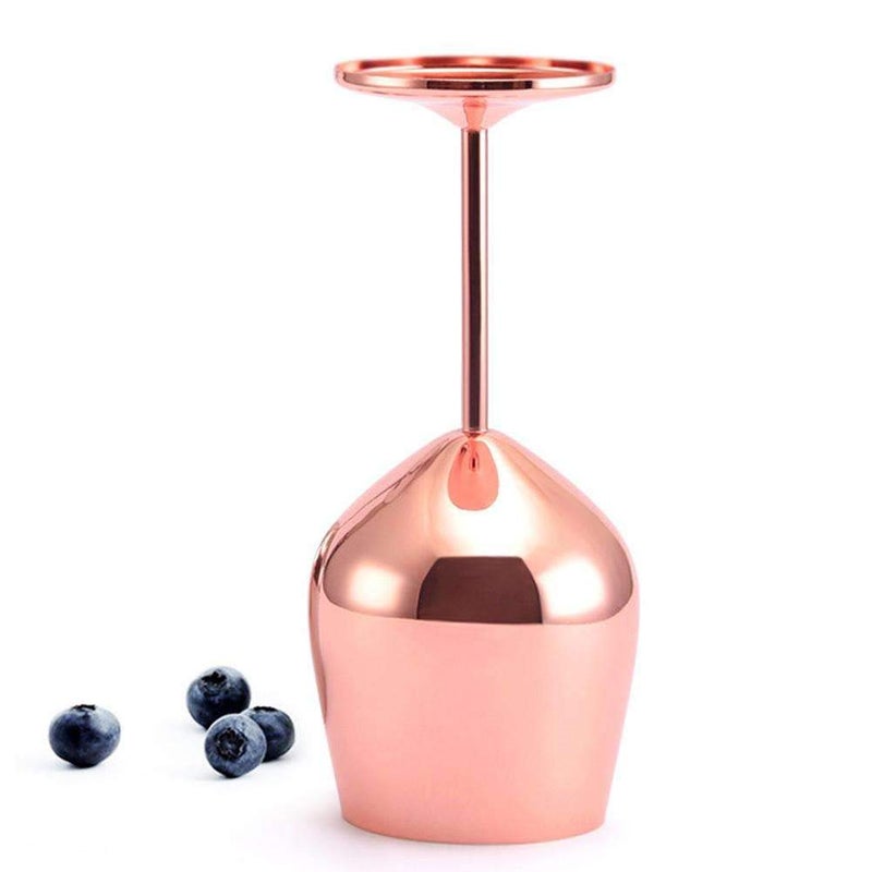 NJ Stainless Steel Stemmed Wine Glasses Shatter Proof Copper Coated Unbreakable Wine Glass Goblets Gift for Men and Women Party Supplies 350 ml Set of 6 Pcs  - Image 3