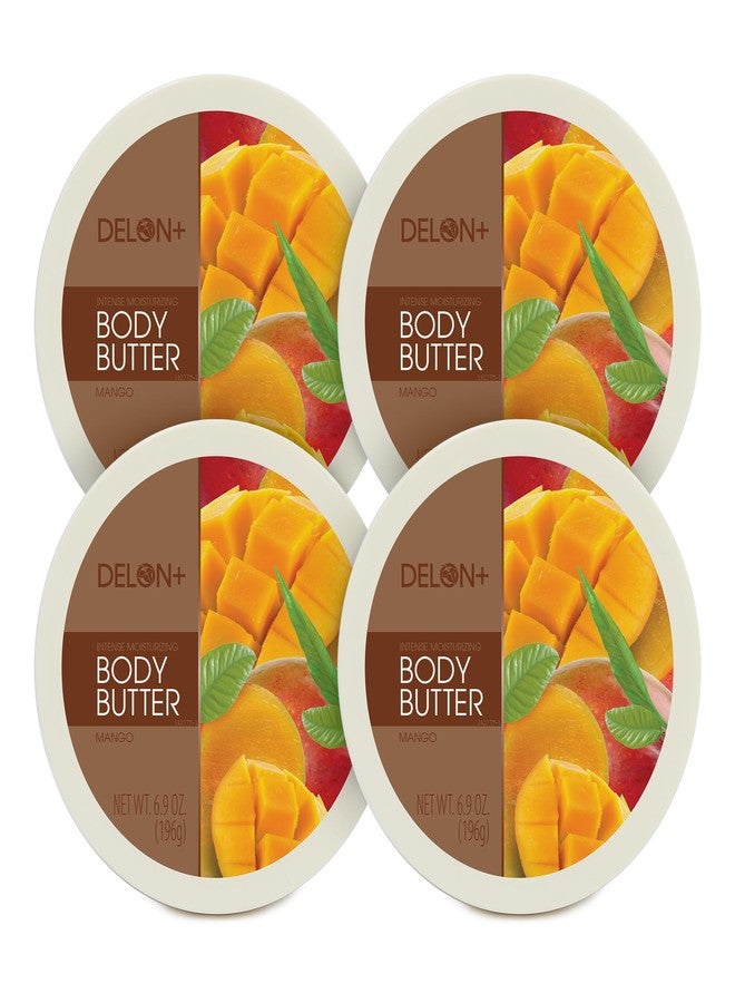 DELON Intense Moisturizing Body Butter, Mango with Mango Butter, 6.9 oz (Pack of 4) - Image 1