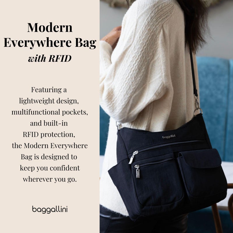 Baggallini Modern Everywhere Crossbody Bag for Women, 11"x9" Travel Bags w/RFID Wristlet, Lightweightm Water-resistant - Image 3