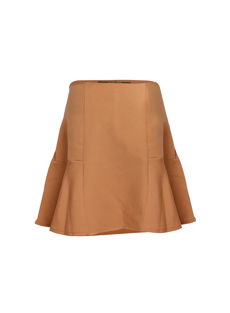 London Rag Camel Flared Mini Skirt