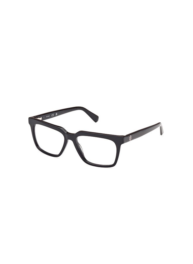 GUESS Men's Rectangular Eyeglass Frames Shiny Black GUESS GU5013300155 55 mm - Image 1