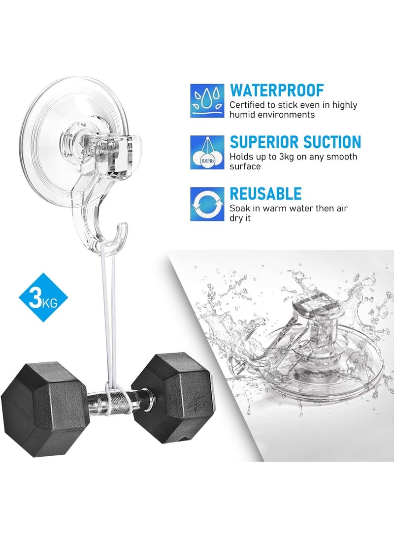 4 خطافات شفط شفافة متعددة الاستخدامات، خطافات دش مقاومة للماء لحامل إكليل، منشفة، جدار حمام، زجاج - Image 2