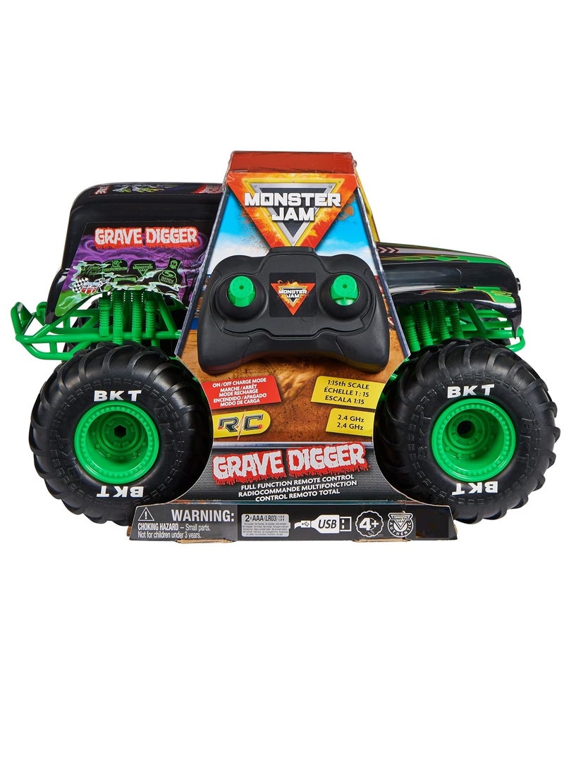 Monster Jam RC Grave Digger Monster Truck 1:15 Scale - 2.4 GHz - Image 4