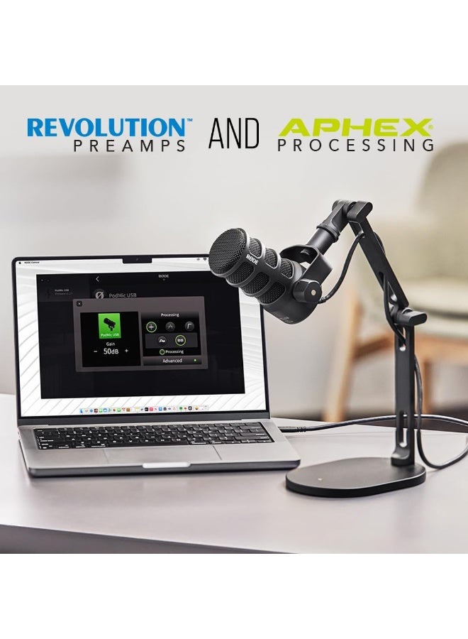 RODE RØDE PodMic USB Versatile Dynamic Broadcast Microphone With XLR and USB Connectivity for Podcasting, Streaming, Gaming, Music-Making and Content Creation (Black) - Image 2