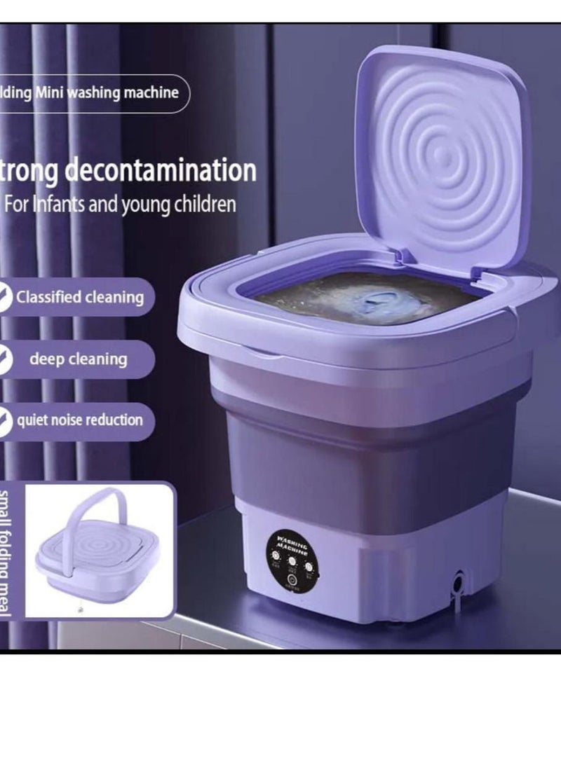 Mini Folding Washing Machine, 8L Portable Washing Machine with Drain Basket, for Apartment, Travel, Underwear, Personal, Kids - Image 1