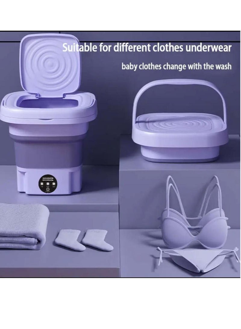 Mini Folding Washing Machine, 8L Portable Washing Machine with Drain Basket, for Apartment, Travel, Underwear, Personal, Kids - Image 3