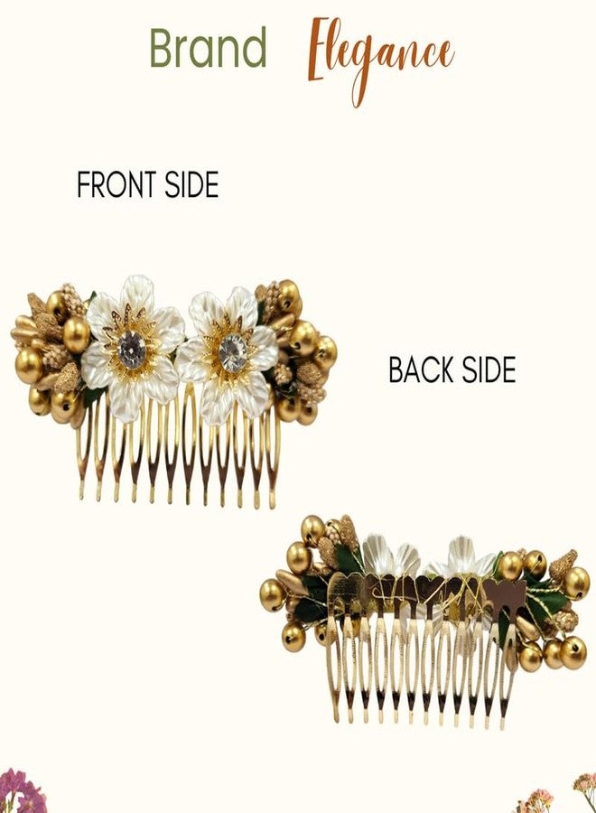 Hair Flare Artificial Flower Comb Slide Hair Accessories And Hair Pin for Women - 2720 Pack of 1 - Image 5