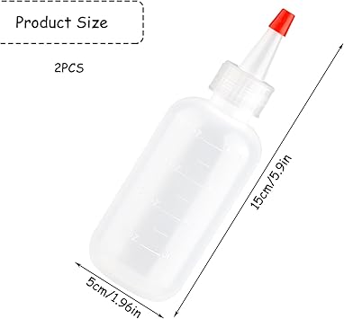 Rumyve 2pcs Plastic Extrusion BottleApplicator Bottle with Tip Extrusion Plastic Applicator Bottle120ml Hair Oil Applicator BottleDIY Hair Care Washing Bottle - Image 2