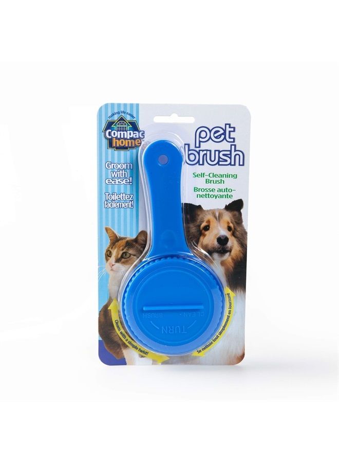 Compac Home Compac Self Cleaning Pet Brush Twist to Raise and Lower Bristles, Blue, 1 Count