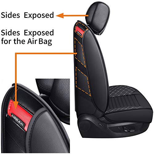 Aierxuan Seat Covers for Cars Full Set 2009-2024 Ford F150 Truck SuperCab Custom Fit 2017-2024 F250 F350 F450, Waterproof Seat Cushion for Pickup Lariat Platinum Raptor (Full Set, Black-White) - Image 4