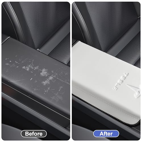 POKUNG Center Console Armrest Cover Designed for Tesla Model 3 Highland 2024-2027/Model Y Juniper 2025-2027 Refresh,Center Console Accessories for Model 3/Y Interior Accessories 2026 White - Image 3