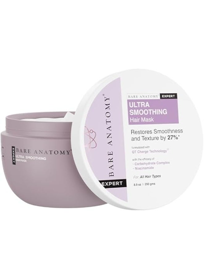 Ultra Smoothing Hair Mask For Dry & Frizzy Hair | Restores Smoothness & Texture by 27% | Powered By Carbohydrate Complex & Niacinamide | For Women & Men | SLS & Paraben Free | 250gm