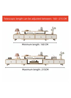 Harlan Living Room TV Cabinet  Retractable TV Cabinet with Shelves and Door Storage Drawers  - Image 4