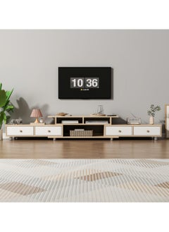 Harlan Living Room TV Cabinet  Retractable TV Cabinet with Shelves and Door Storage Drawers  - Image 2