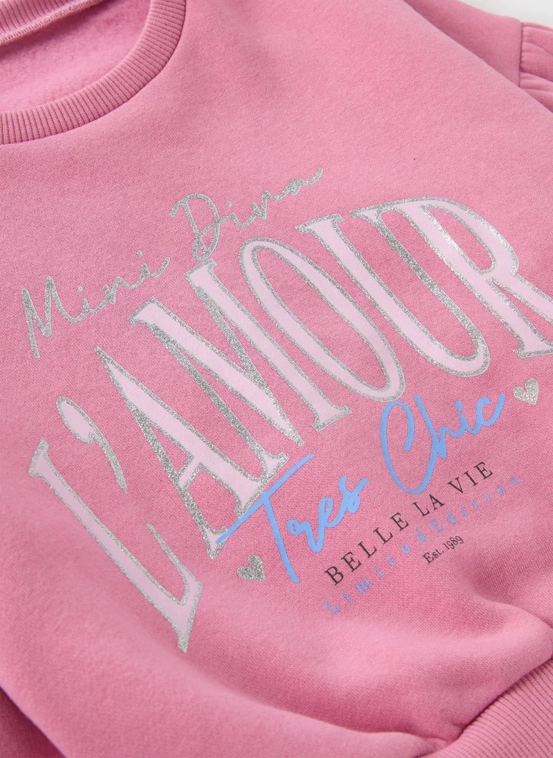 Matalan Girls Pink L'Amour Sweatshirt