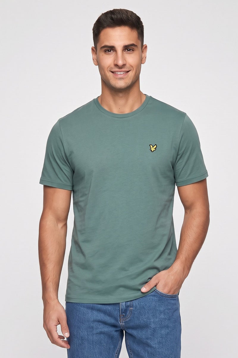 Lyle & Scott Men Crew Neck Short Sleeve Brand Logo T-Shirt, Green - Image 1