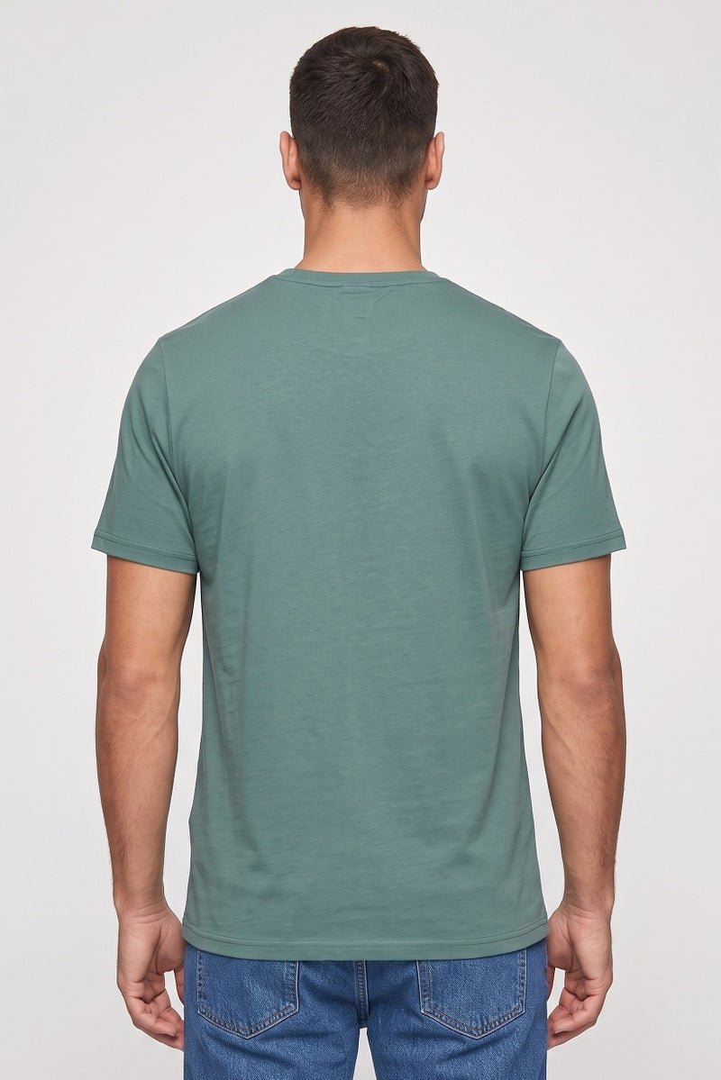 Lyle & Scott Men Crew Neck Short Sleeve Brand Logo T-Shirt, Green - Image 4