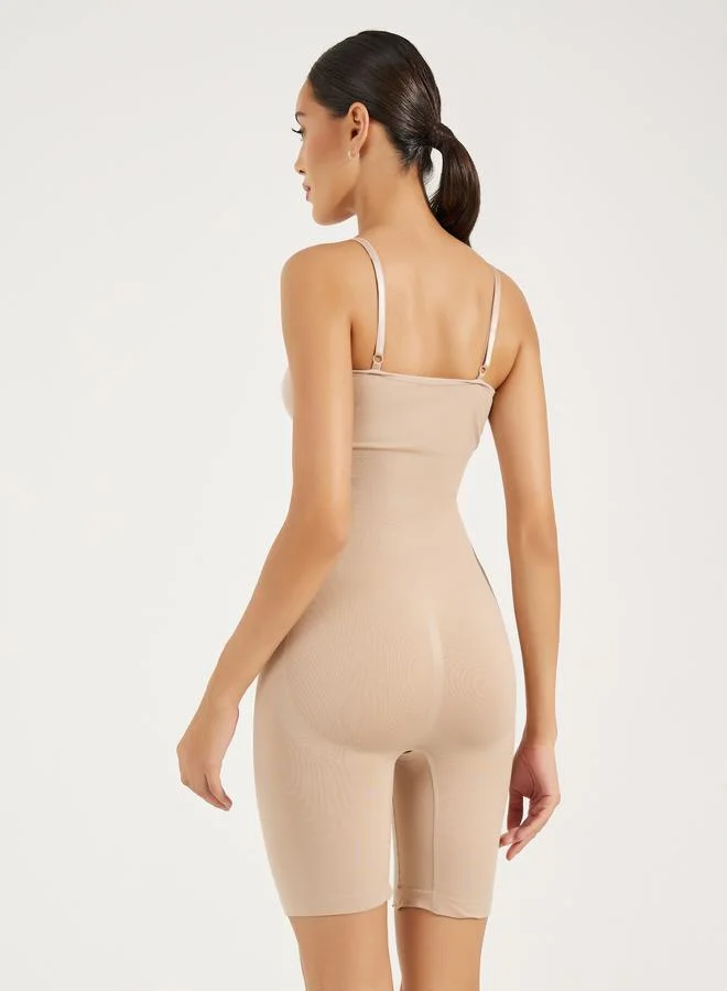 Styli Scoop Neck Mid Thigh Strappy Body Slimmer