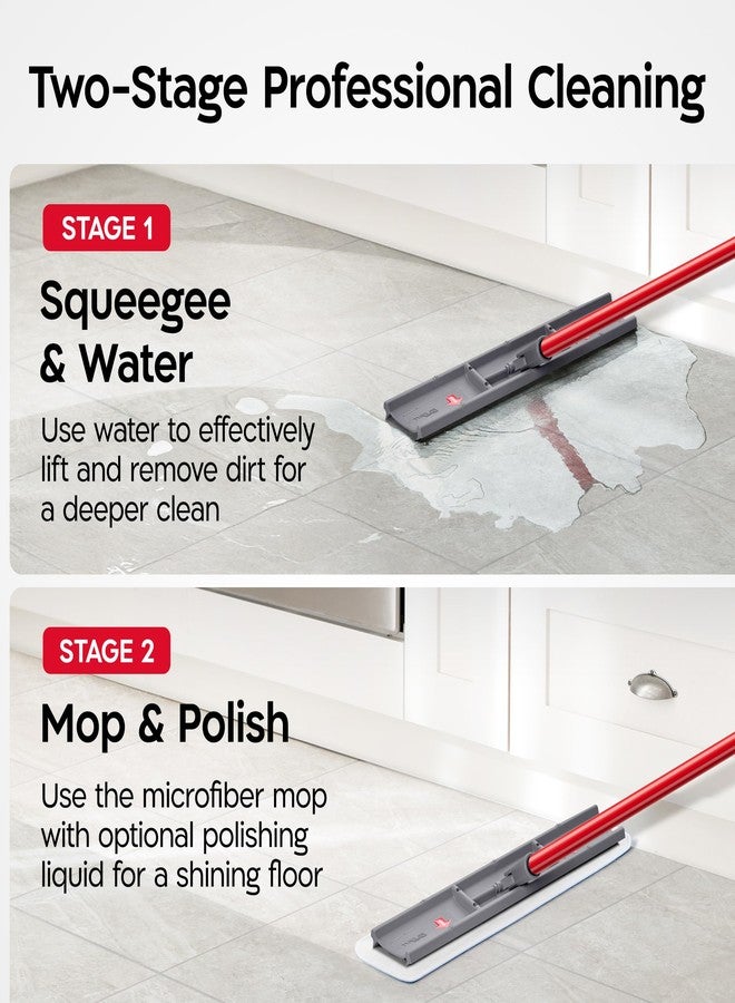 Tyroler Bright Tools Tyroler MoppyShmoppy 2-in-1 Heavy Duty Floor Squeegee for Concrete Floors & Microfiber Mop 16.5" | Squeegee for Floor with 55" 4-Part Handle | Squeegees Mop | Squeegees Broom for Floors - Image 2
